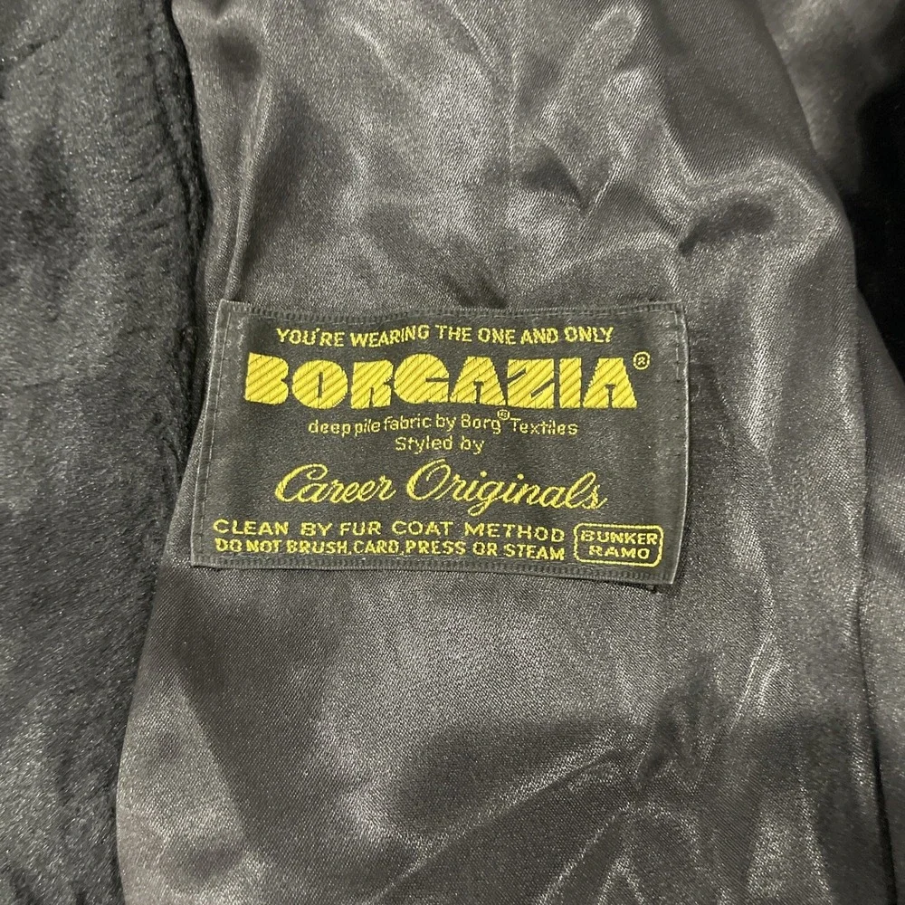 VINTAGE Borgazia‎ Coat Women's Black Faux Fur Styled by Career Originals 60s